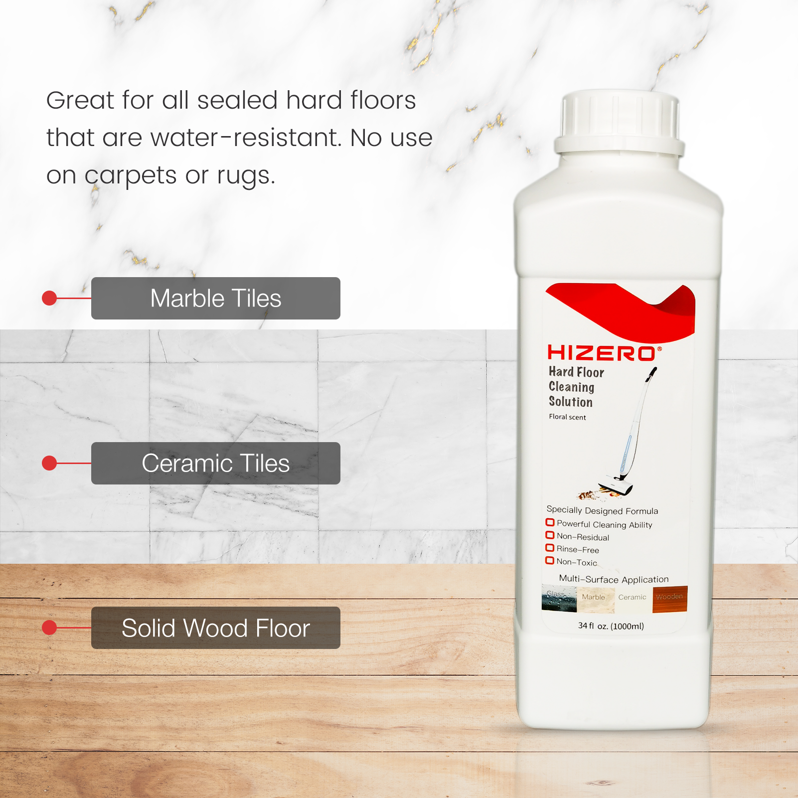 Hizero Anti-Bacterial Gólfhreinsilögur